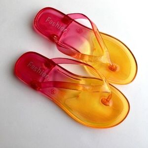 BRAND NEW Orange Ombre Jelly Flip Flops!!